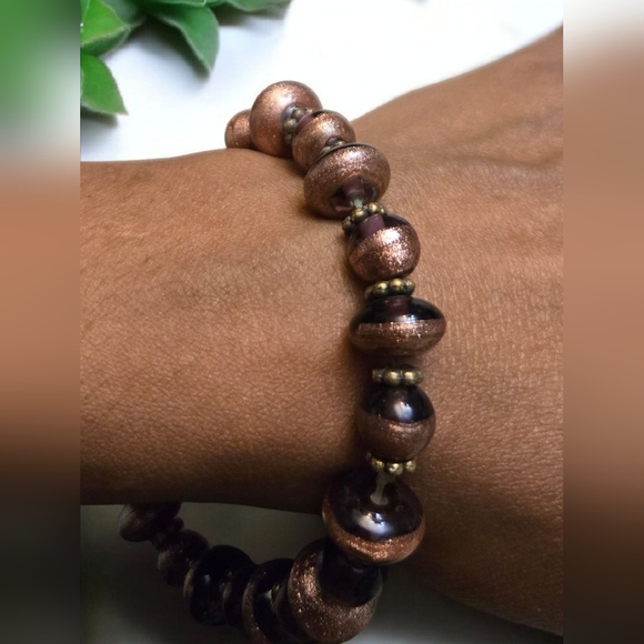 Brown Beaded Bracelet - Picture 2 of 2